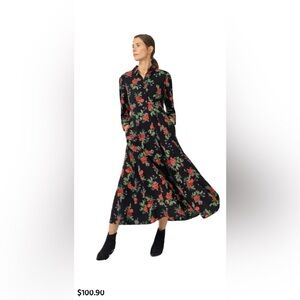 Ellos Floral Dress - Black and Red